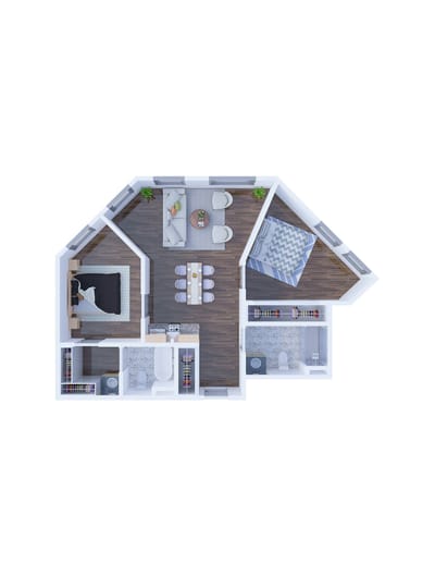 Architectural floor plan of a living space