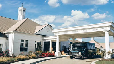 Exterior view of Ashton Grove with shuttle bus