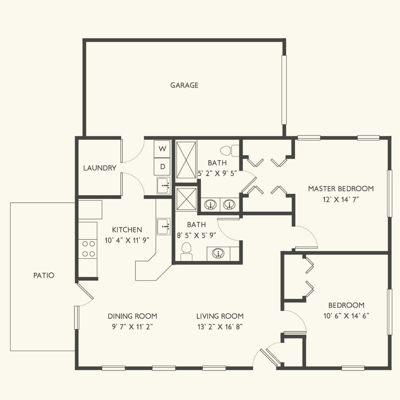 Architectural floor plan with labeled rooms