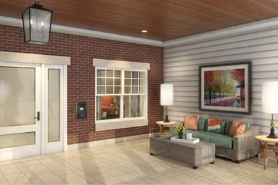 Bright and welcoming interior lounge area