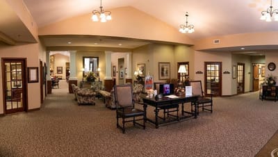 Interior view of a common area in a senior living facility