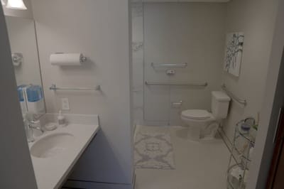 Modern bathroom in a senior living facility