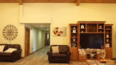 Common area with comfortable seating and decor.