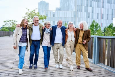 Group of seniors enjoying time outdoors together