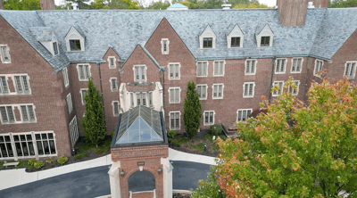 Aerial view of the building exterior at Otterbein Sunset House
