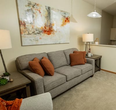 Cozy living room setup with modern decor