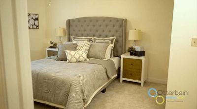Cozy bedroom setup in a senior living facility