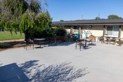 Outdoor seating area at Meadow View Nursing & Rehabilitation