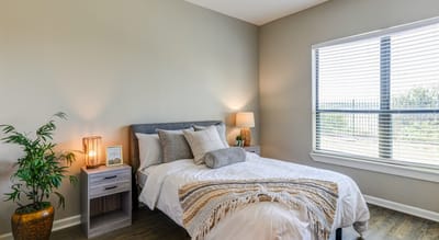 Cozy resident room with natural light