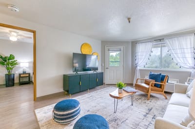 Bright and cozy living room with modern decor