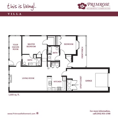Architectural floor plan of a villa unit