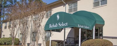 Exterior view of Rehab Select building entrance