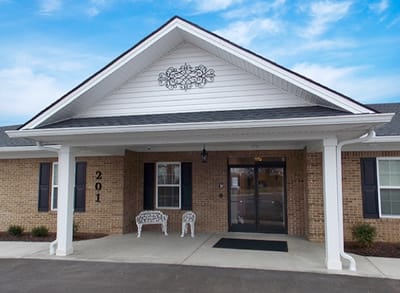 Exterior view of the facility entrance
