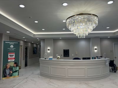 Welcoming reception area in a senior living facility