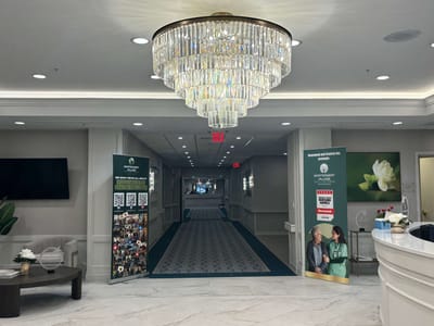 Interior view of a welcoming lobby space with decor