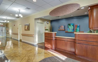 Bright interior view of a reception area
