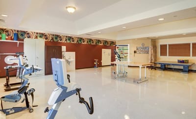 Rehabilitation activity room with equipment