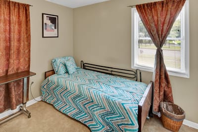 Simple bedroom in an assisted living facility