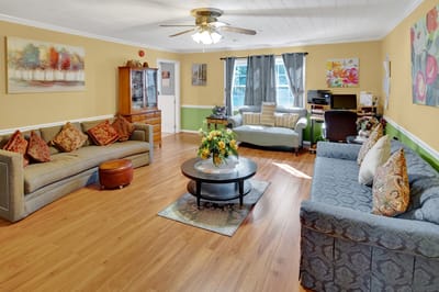 Cozy common area with comfortable seating and decor