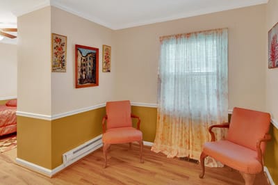 Cozy interior seating area with decorative touches
