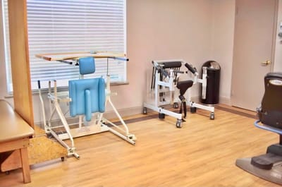 Interior view of therapy equipment in a care facility