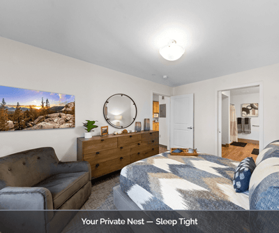 A well-furnished private resident room
