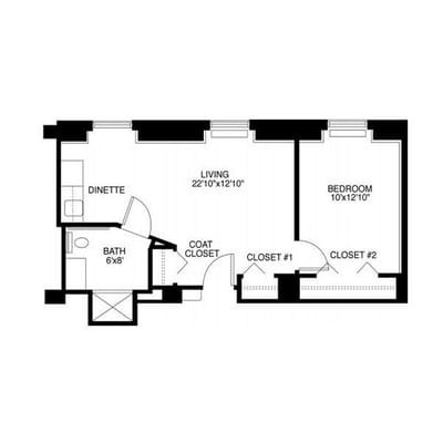 Architectural floor plan of a residential unit