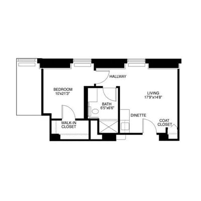 Architectural floor plan of a unit layout