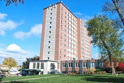 Exterior view of St. Joseph Tower Assisted Living