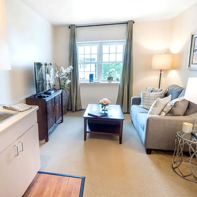 Cozy interior living space with a sofa and decor