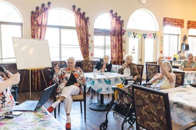 Residents engaging in an activity in the common area