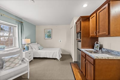 Cozy private resident room with a kitchenette