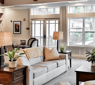 Cozy living room area with natural light