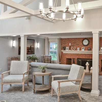 Bright common area with comfortable seating