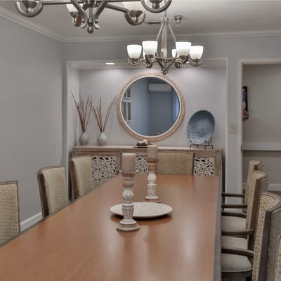 Modern dining room with elegant decor