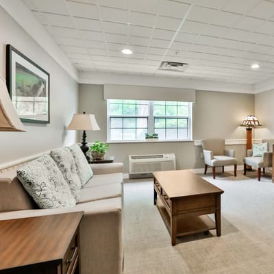Cozy common area with seating and natural light