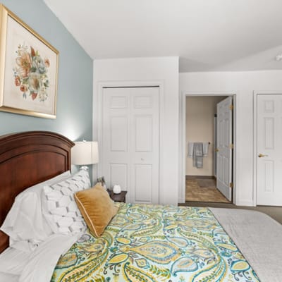 Cozy private resident room with floral decor