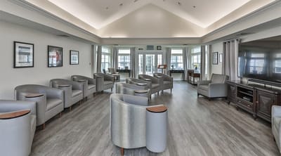 Common area with seating and natural light