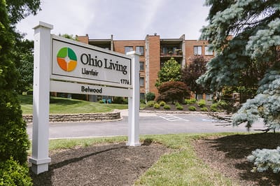 Exterior view of Ohio Living Llanfair facility sign
