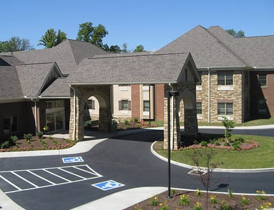 Exterior view of the Ohio Living Rockynol entrance