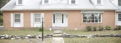 Exterior view of the assisted living facility building.