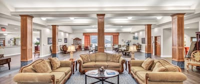 Common area with seating and natural light