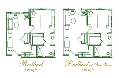 Architectural floor plan of a resident apartment.