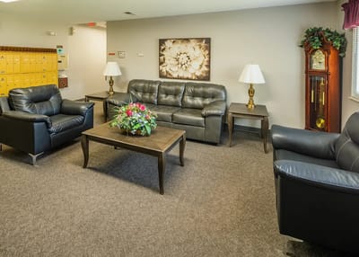 Common area with seating and decor