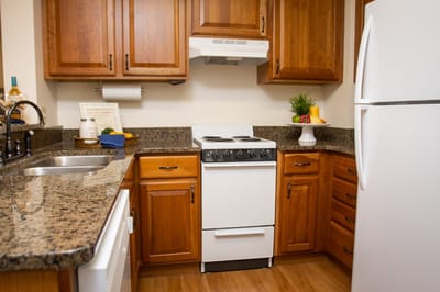 Well-equipped kitchen in a senior living space