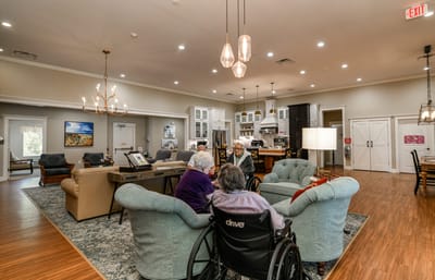 Residents enjoying time together in a cozy common area