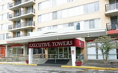 Front entrance of Executive Towers nursing home