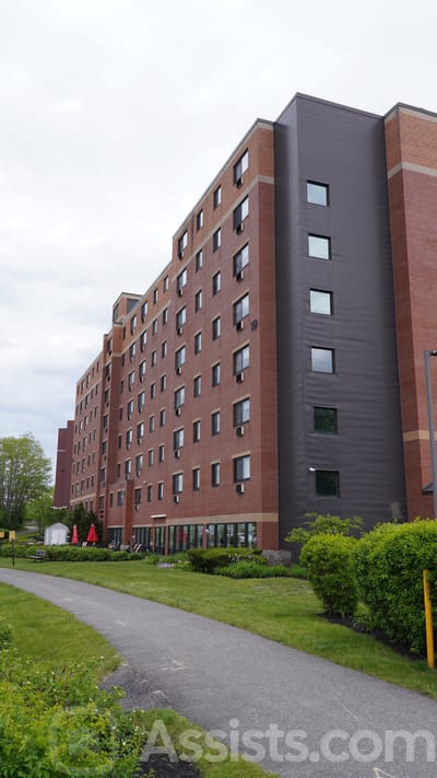 Exterior view of a senior living facility building