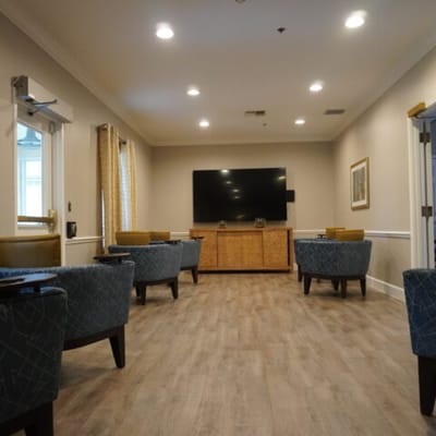 Interior common area with seating arrangements