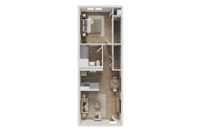 Architectural floor plan of a unit layout.
